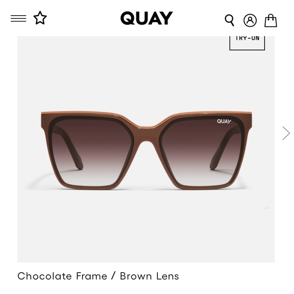Quay women’s sunglasses chocolate. Never worn. Excellent condition